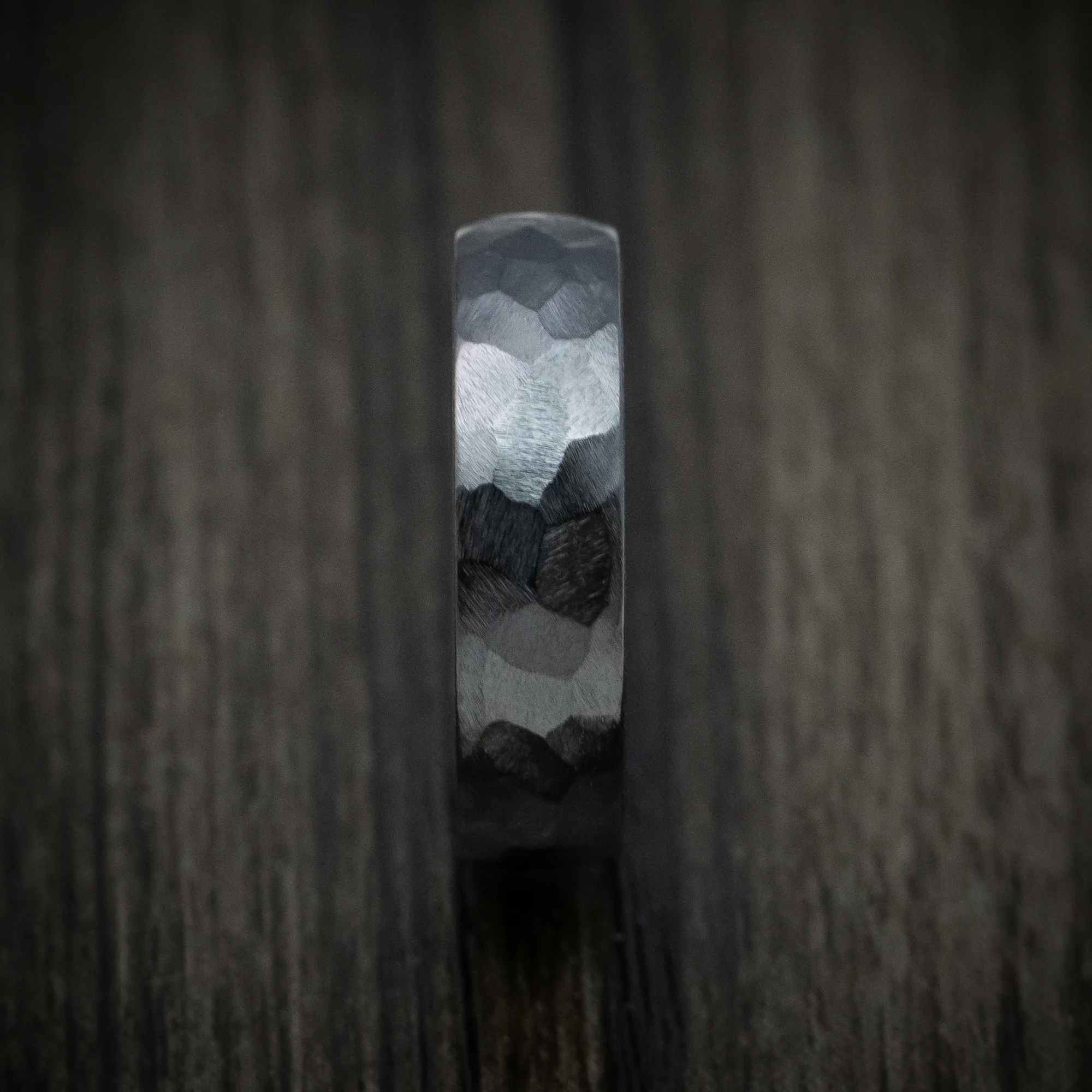 Black Titanium or Black Zirconium Custom Men's Ring with 24K Raw Gold Nugget - Image 3