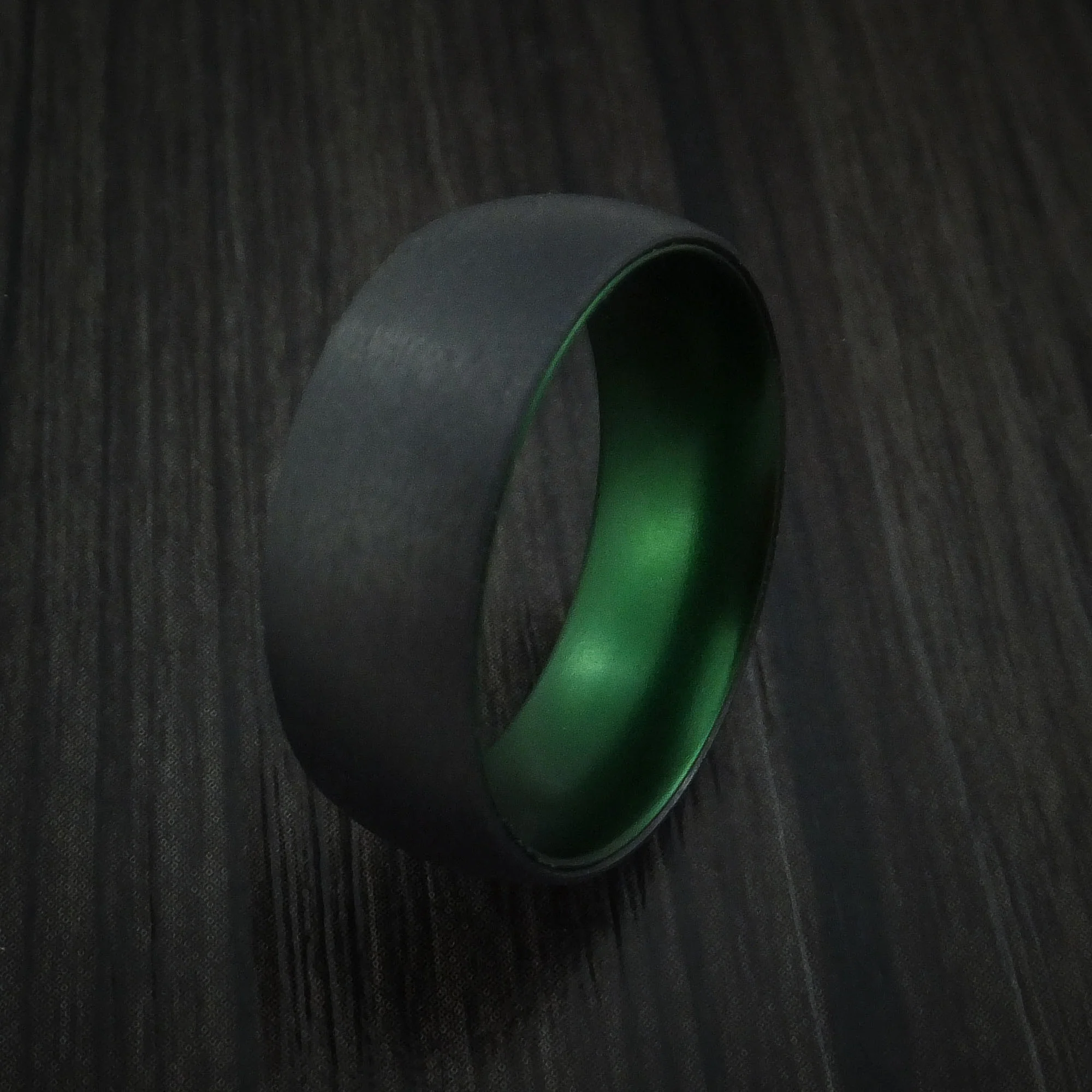 Black Zirconium with Green Anodized Sleeve Custom Made Men's Band Choose Your Color - Image 3
