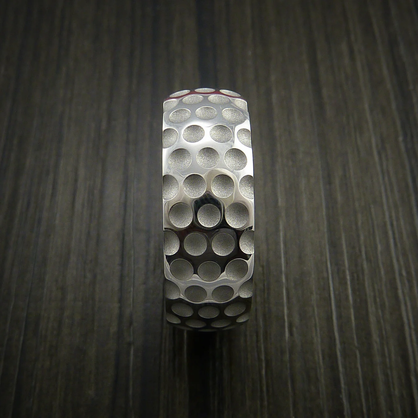 Cobalt Chrome Golf Inspired Golf Ball Sport Men's Ring - Image 4