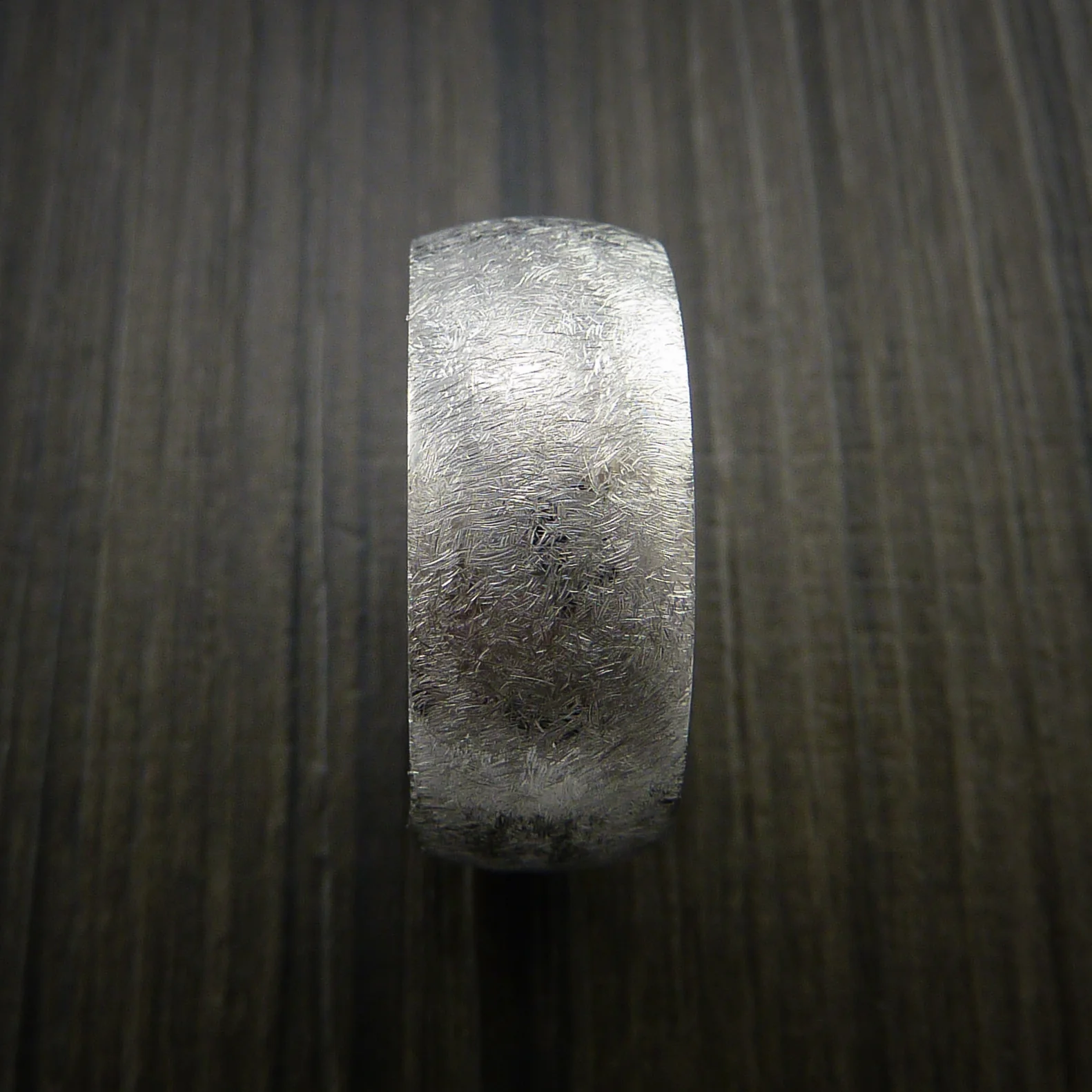 Cobalt Chrome Men's Ring Distressed Smooth Finish Band - Image 3