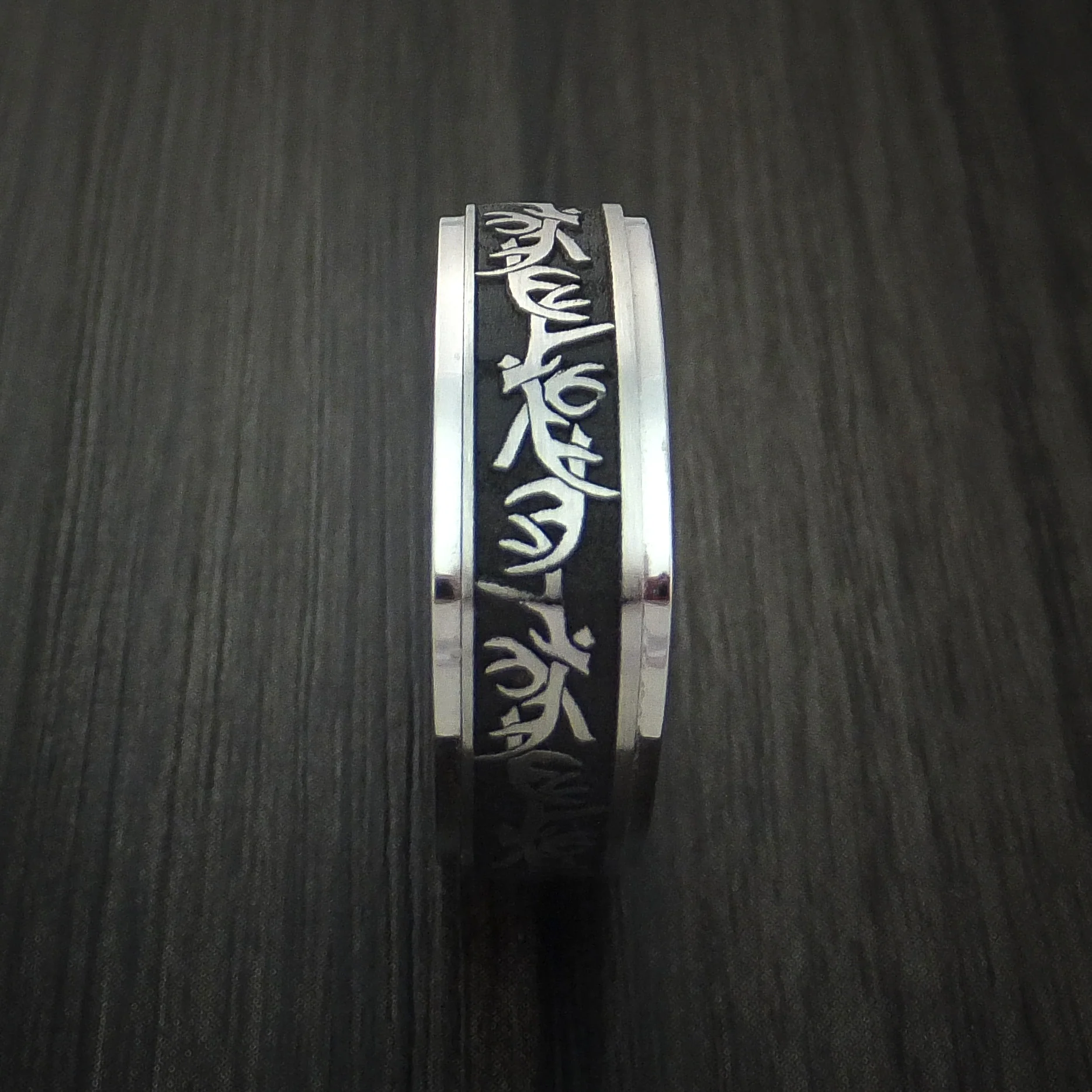 Cobalt Chrome Square Antler Hunting Men's Ring Custom Made - Image 5
