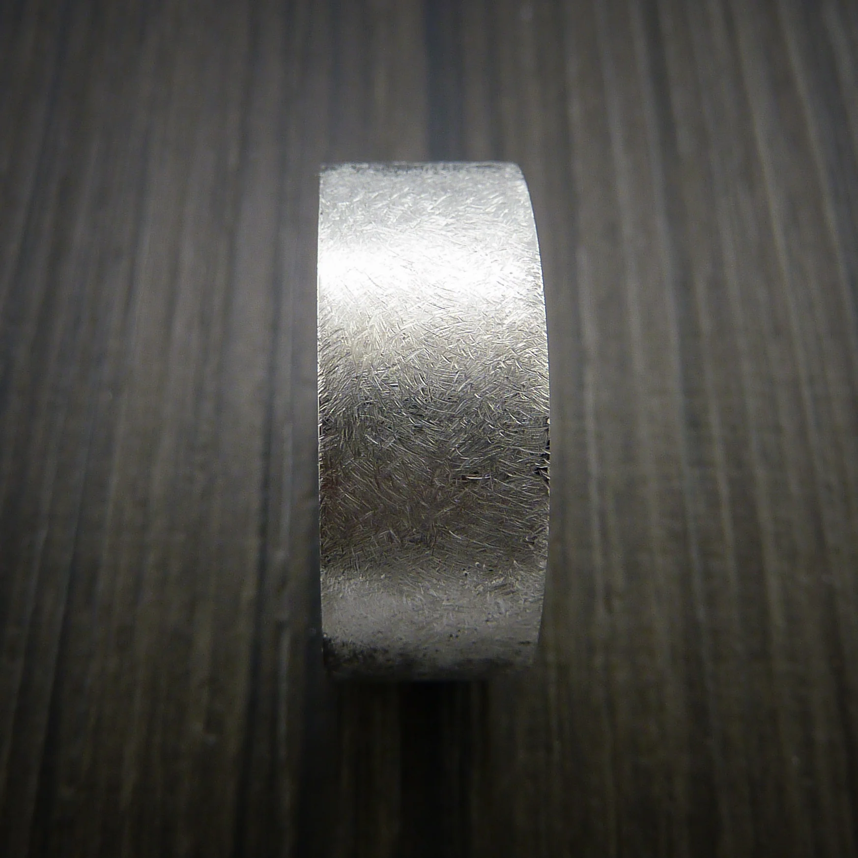 Cobalt Chrome Wide Men's Ring Distressed Smooth Finish Band - Image 3