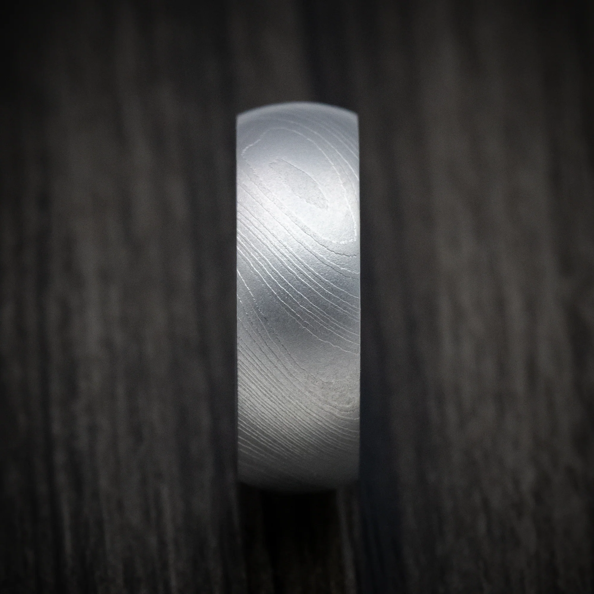 Damascus Steel and DiamondCast Sleeve Men's Ring Custom Made - Image 4