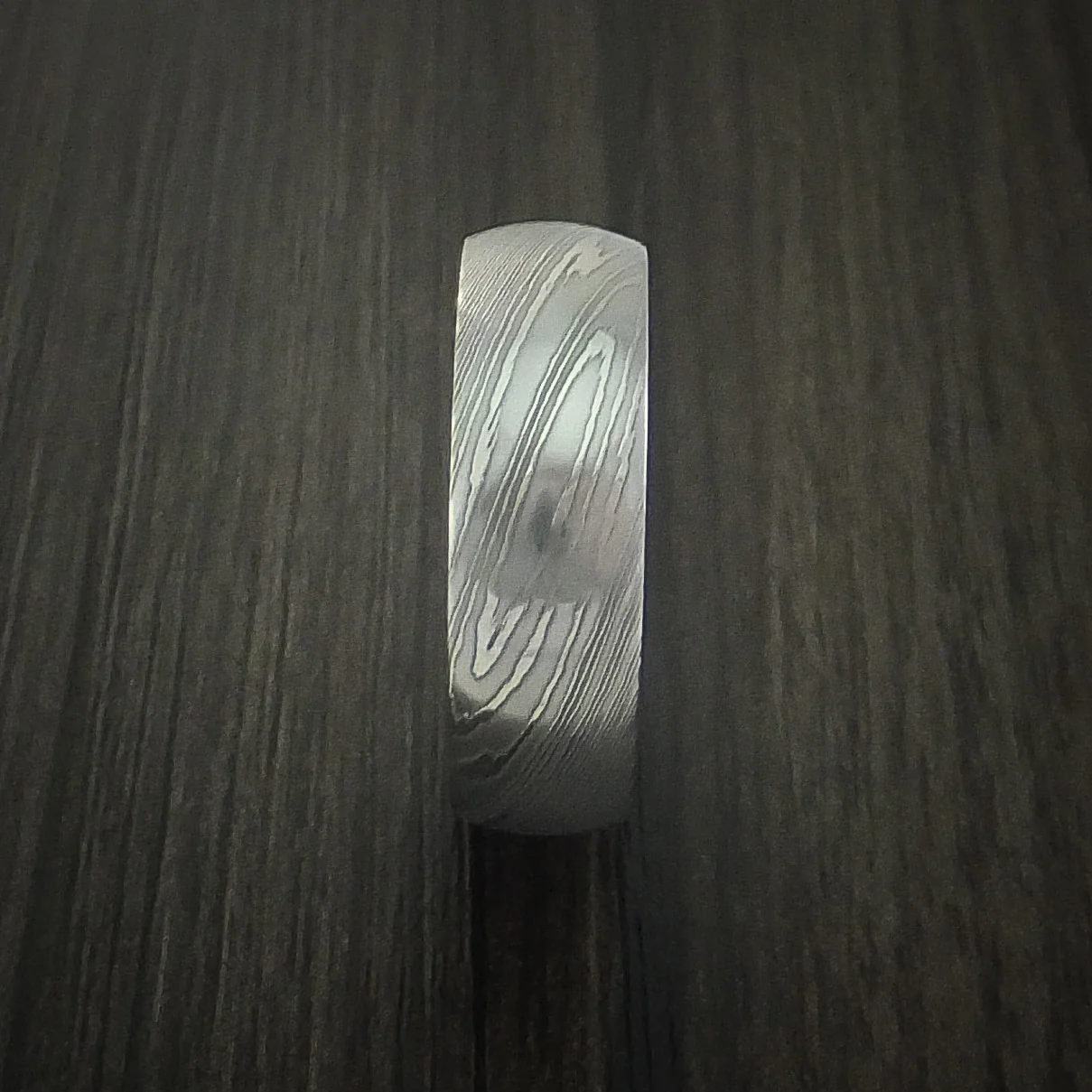 Damascus Steel Men's Ring Wedding Band Custom Made - Image 3