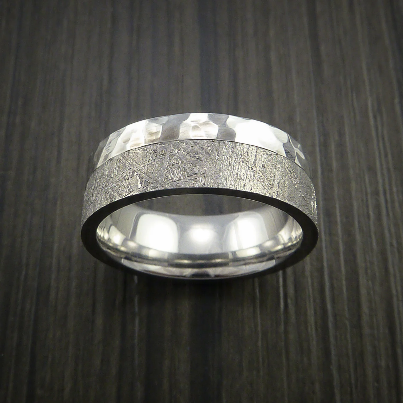 Gibeon Meteorite in Cobalt Chrome Wedding Men's Band - Image 3