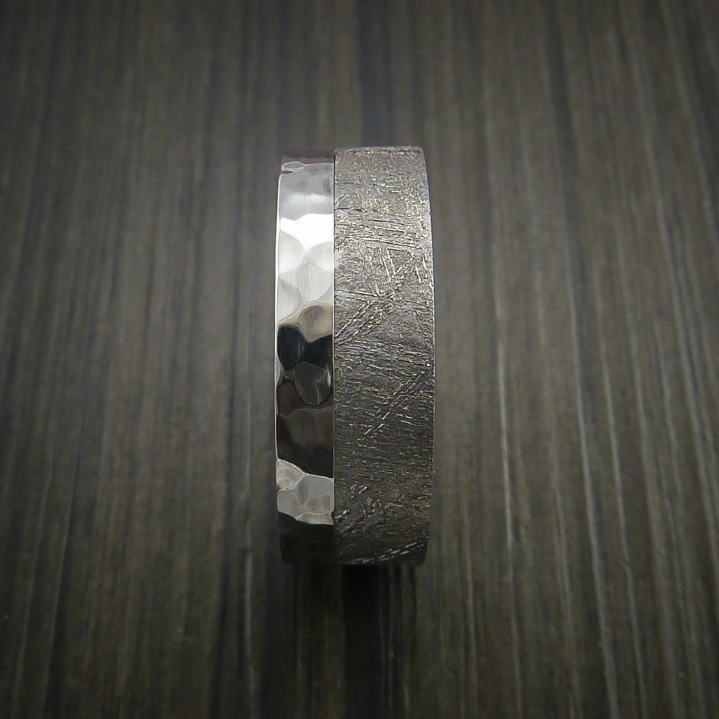 Gibeon Meteorite in Cobalt Chrome Wedding Men's Band - Image 5