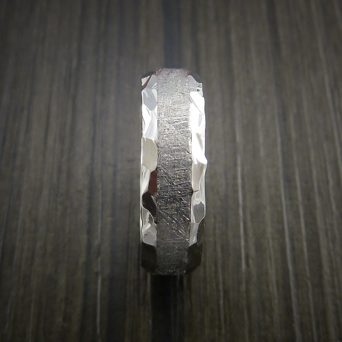 Gibeon Meteorite in Cobalt Chrome Wedding Men's Band - Image 3