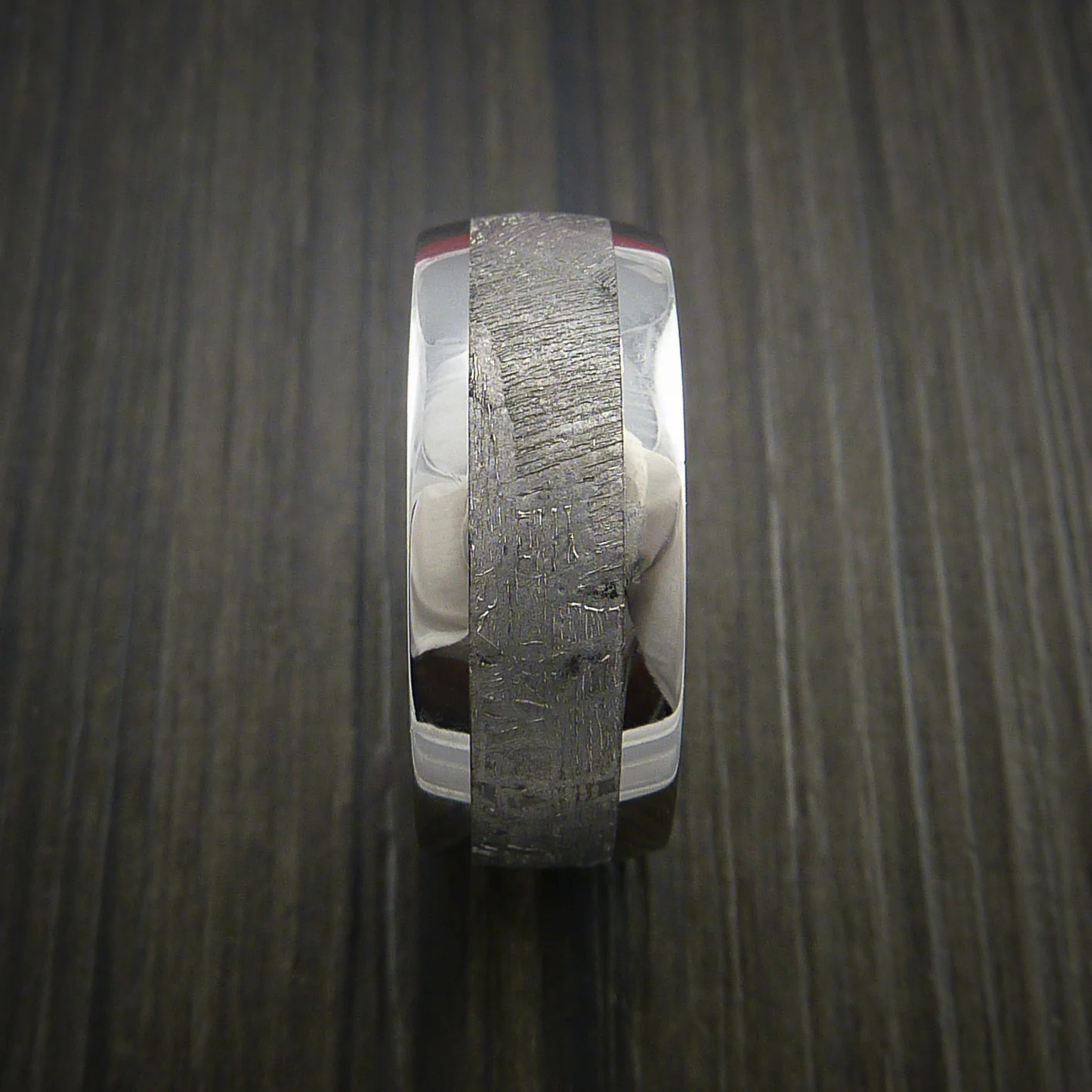 Gibeon Meteorite in Cobalt Chrome Wedding Men's Band - Image 3