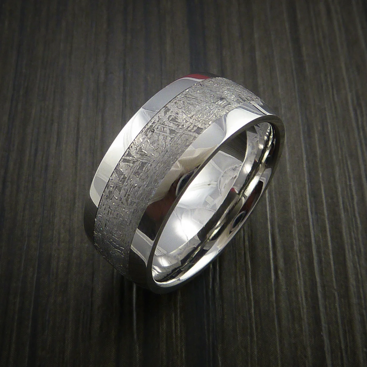Gibeon Meteorite in Cobalt Chrome Wedding Men's Band - Image 4