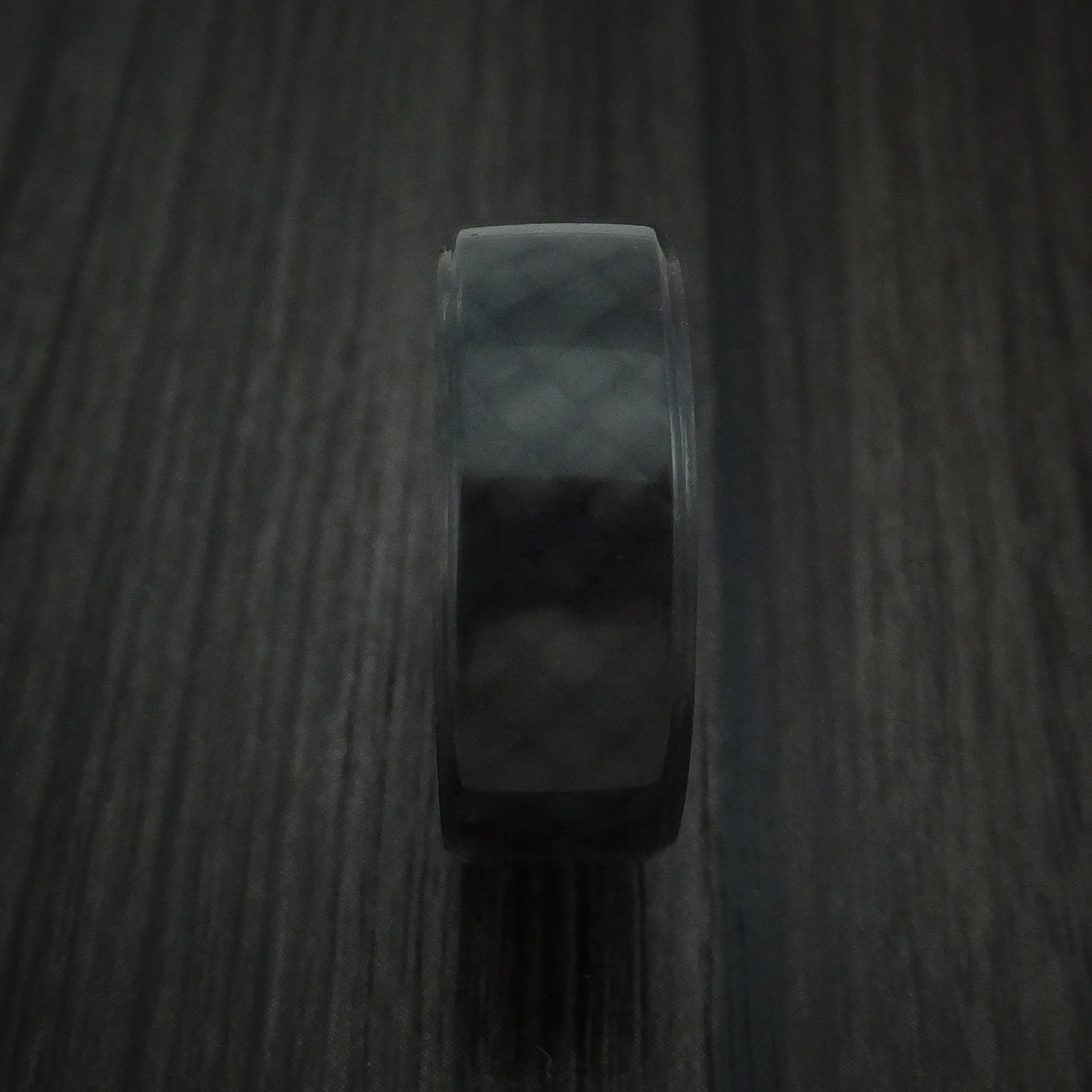 Solid Carbon Fiber Men's Ring Custom Made Angled Pattern Band - Image 3