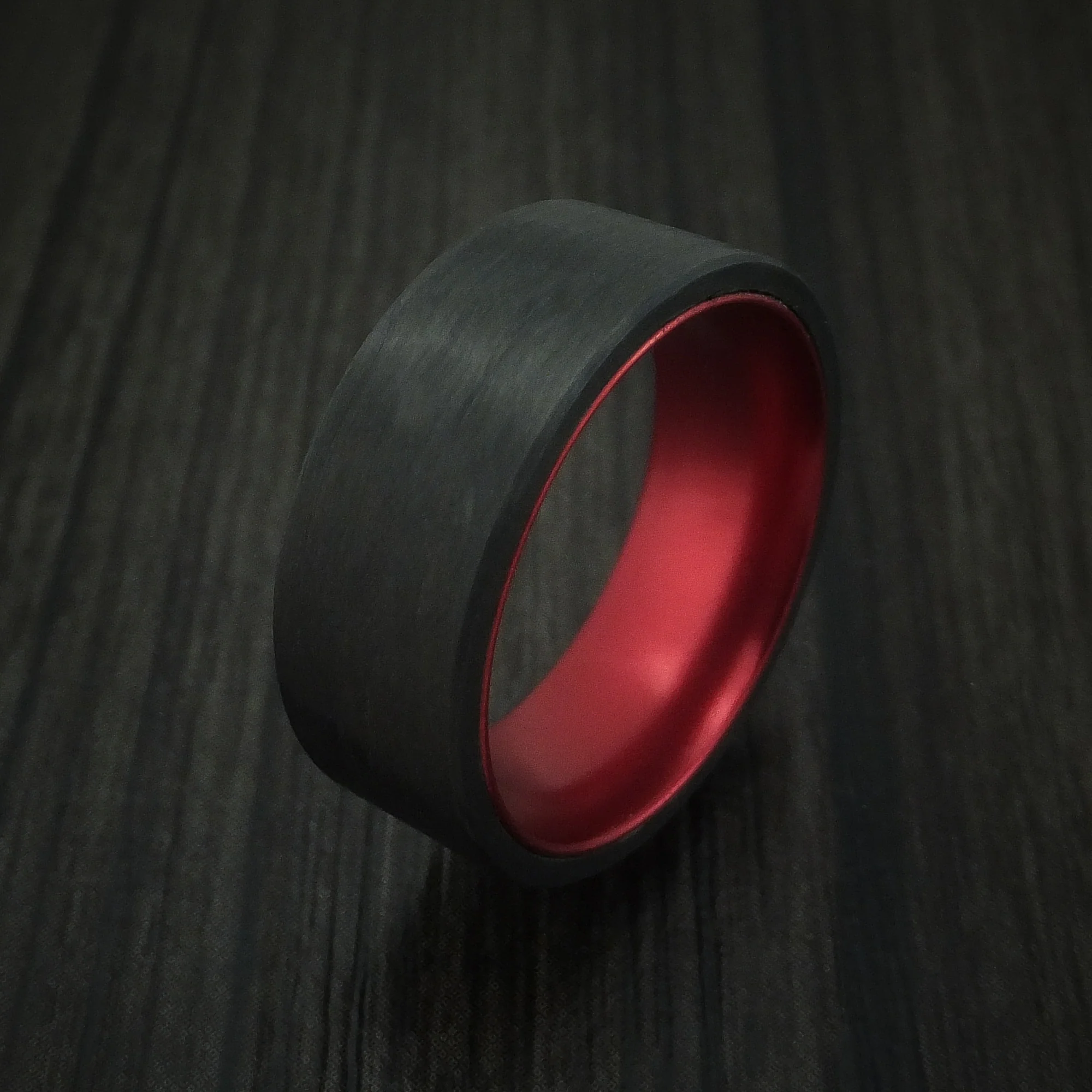 Solid Carbon Fiber Men's Ring with Anodized Sleeve Custom Made - Image 4