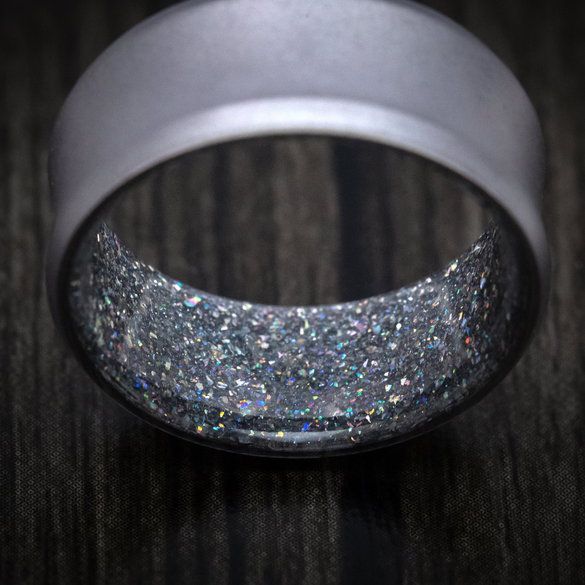 Tantalum and DiamondCast Sleeve Concave Men's Ring Custom Made - Image 3