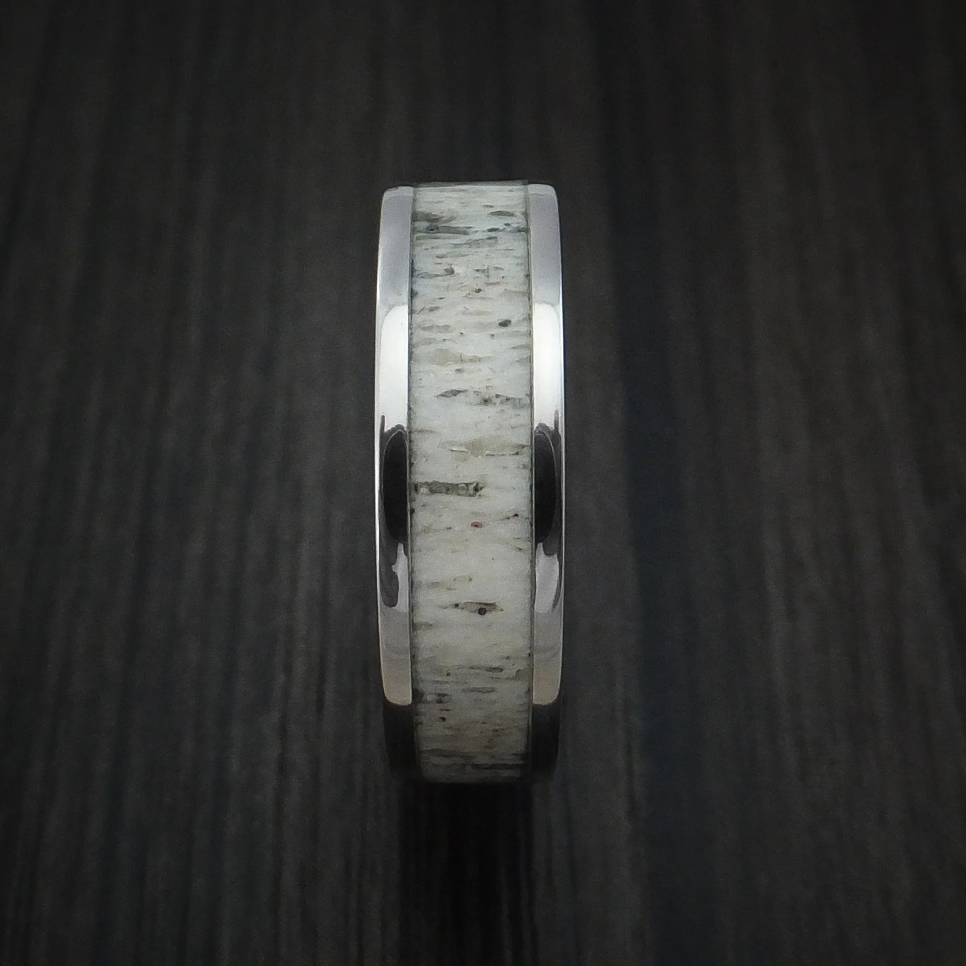 Titanium and Antler Men's Ring Custom Made Band - Image 3