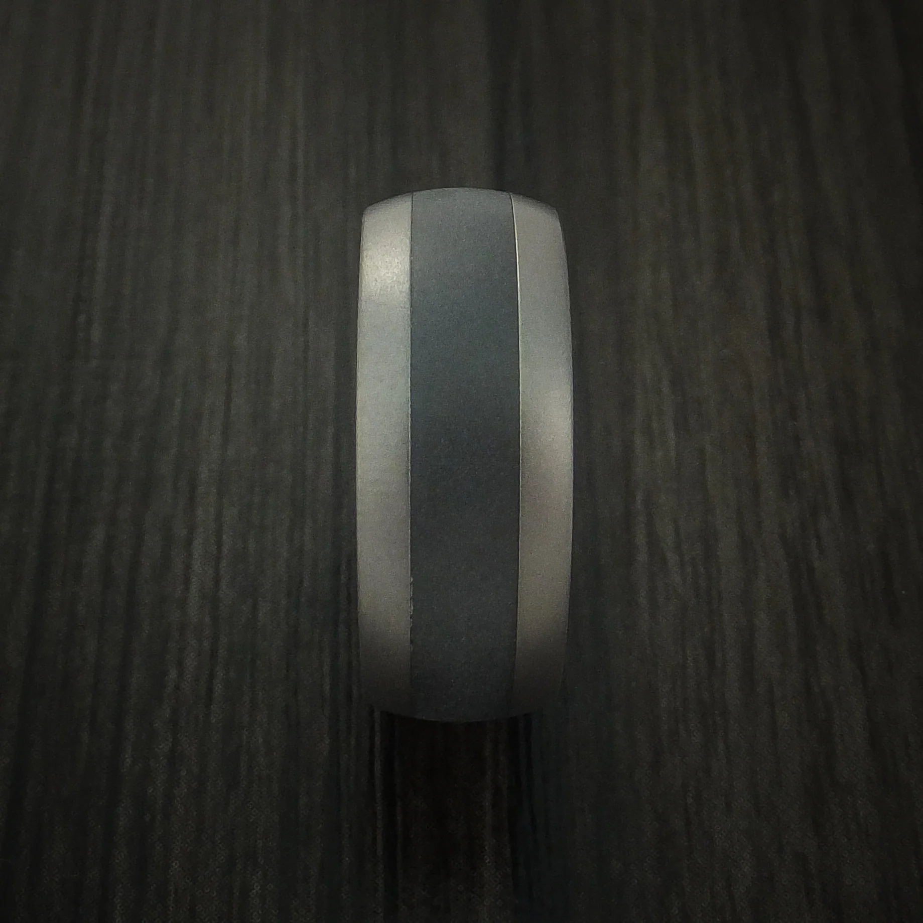 Titanium and Black Zirconium Inlay and Anodized Inside Custom Men's Ring Made - Image 3