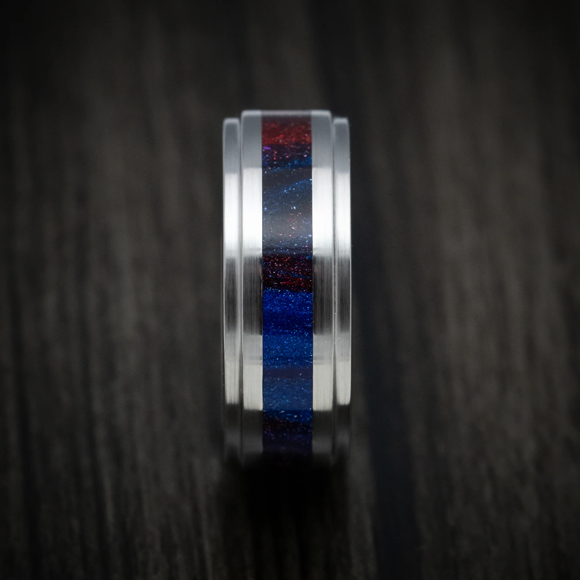 Titanium and DiamondCast Inlay Men's Ring Custom Made - Image 3