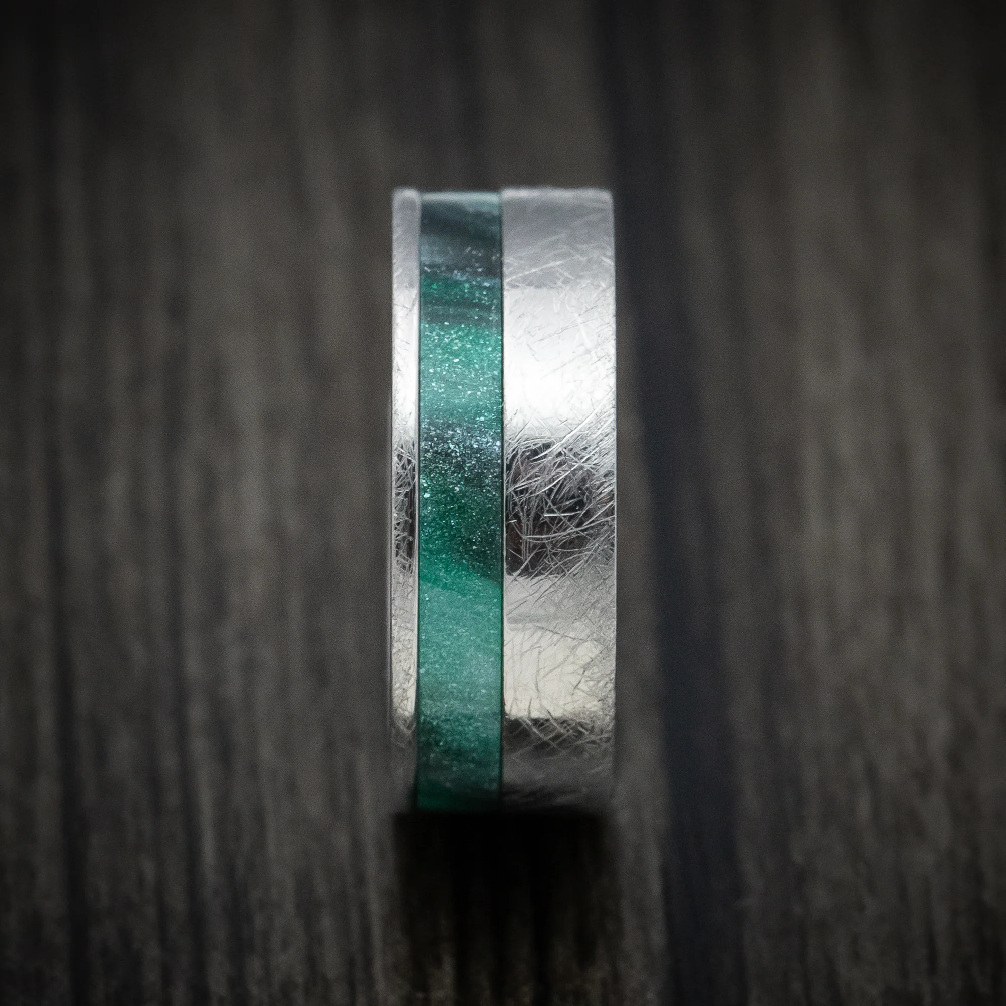 Titanium and DiamondCast Inlay Men's Ring Custom Made - Image 3