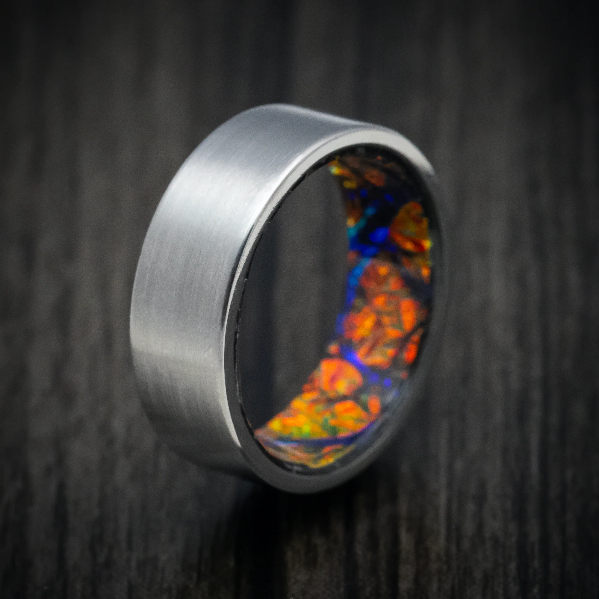 Titanium and Dichrolam Sleeve Men's Ring Custom Made Band - Image 5