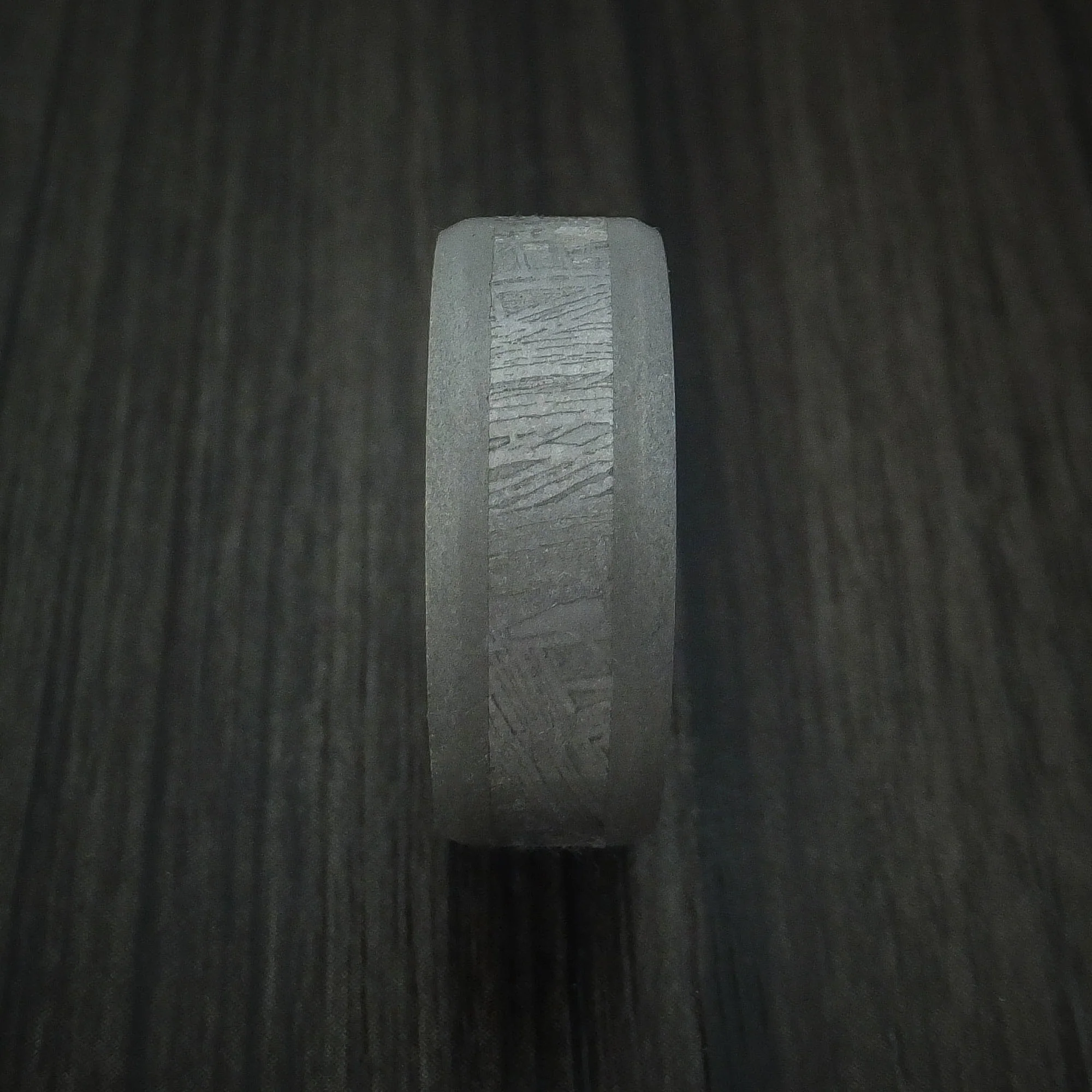 Titanium and Gibeon Meteorite Men's Band with Hardwood Sleeve Custom Made Men's Band - Image 3