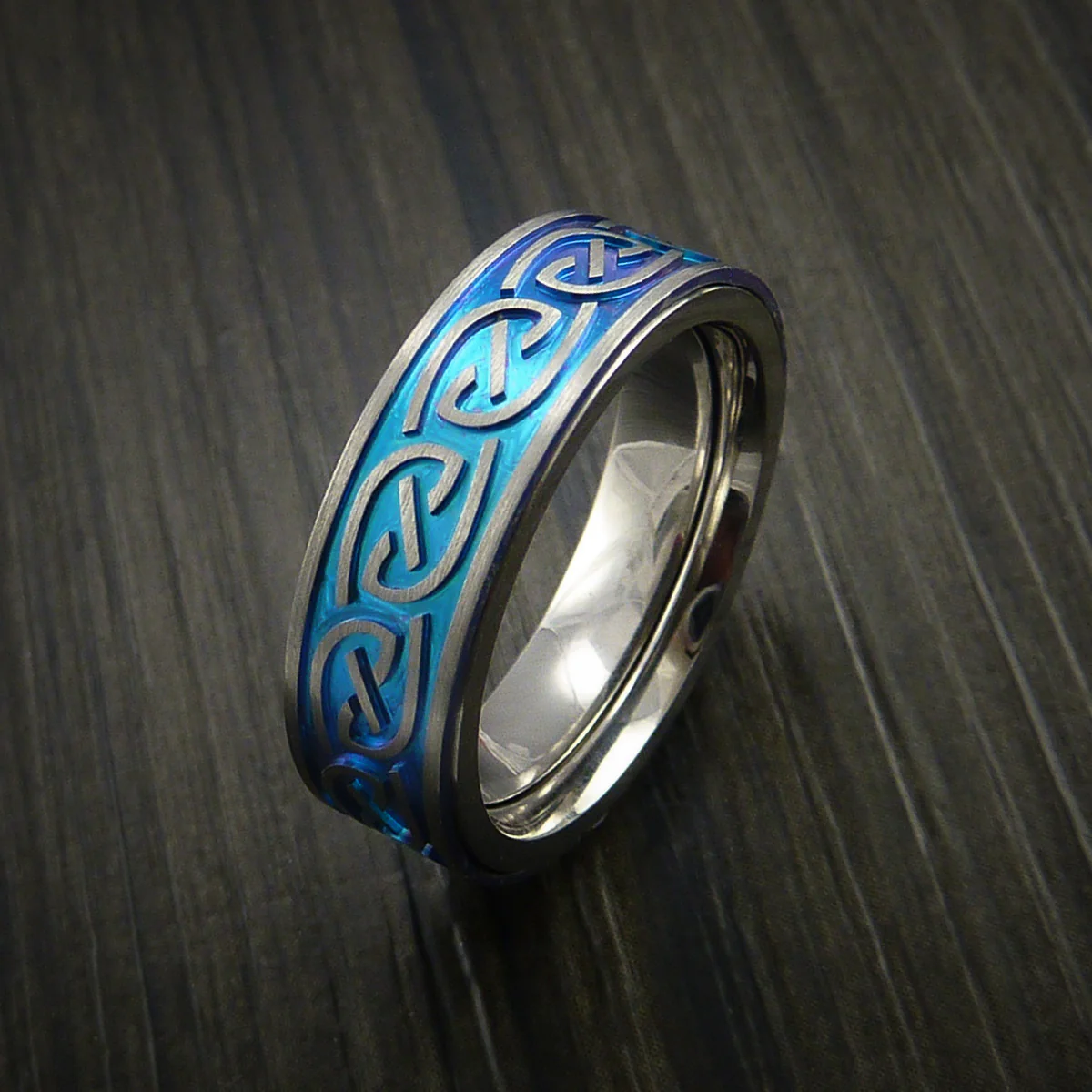 Titanium Anodized Celtic Band Infinity Symbolic Wedding Men's Ring Custom Made - Image 4