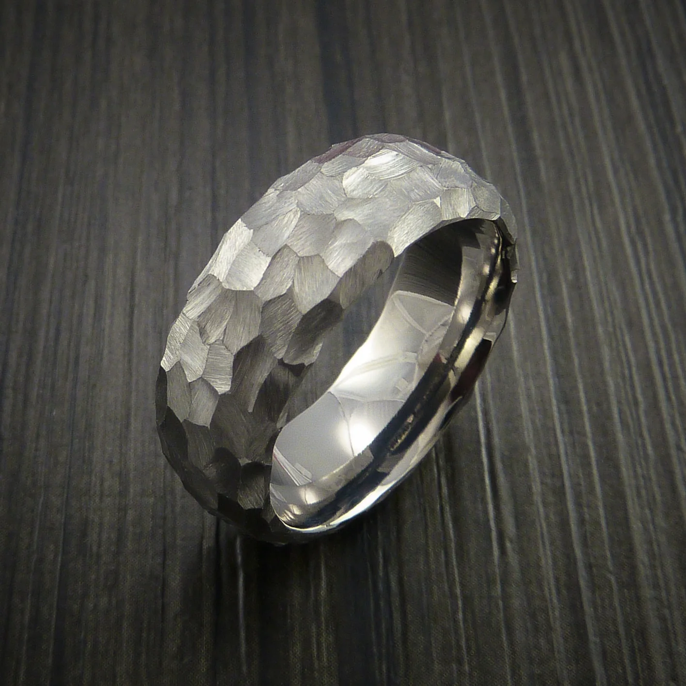 Titanium Modern Style Rock Hammer Finish Band Men's Ring Custom Made - Image 3