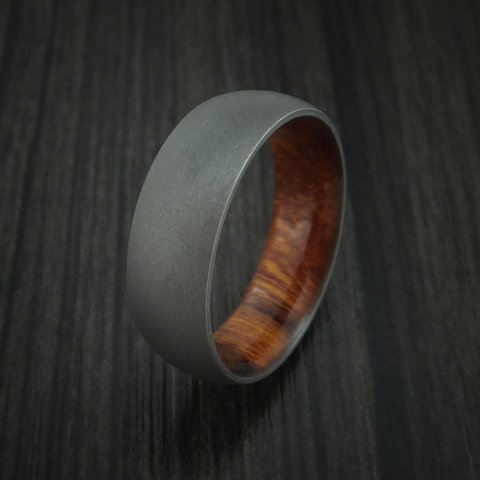 Titanium Men's Ring with Hardwood Sleeve Custom Made Band - Image 3