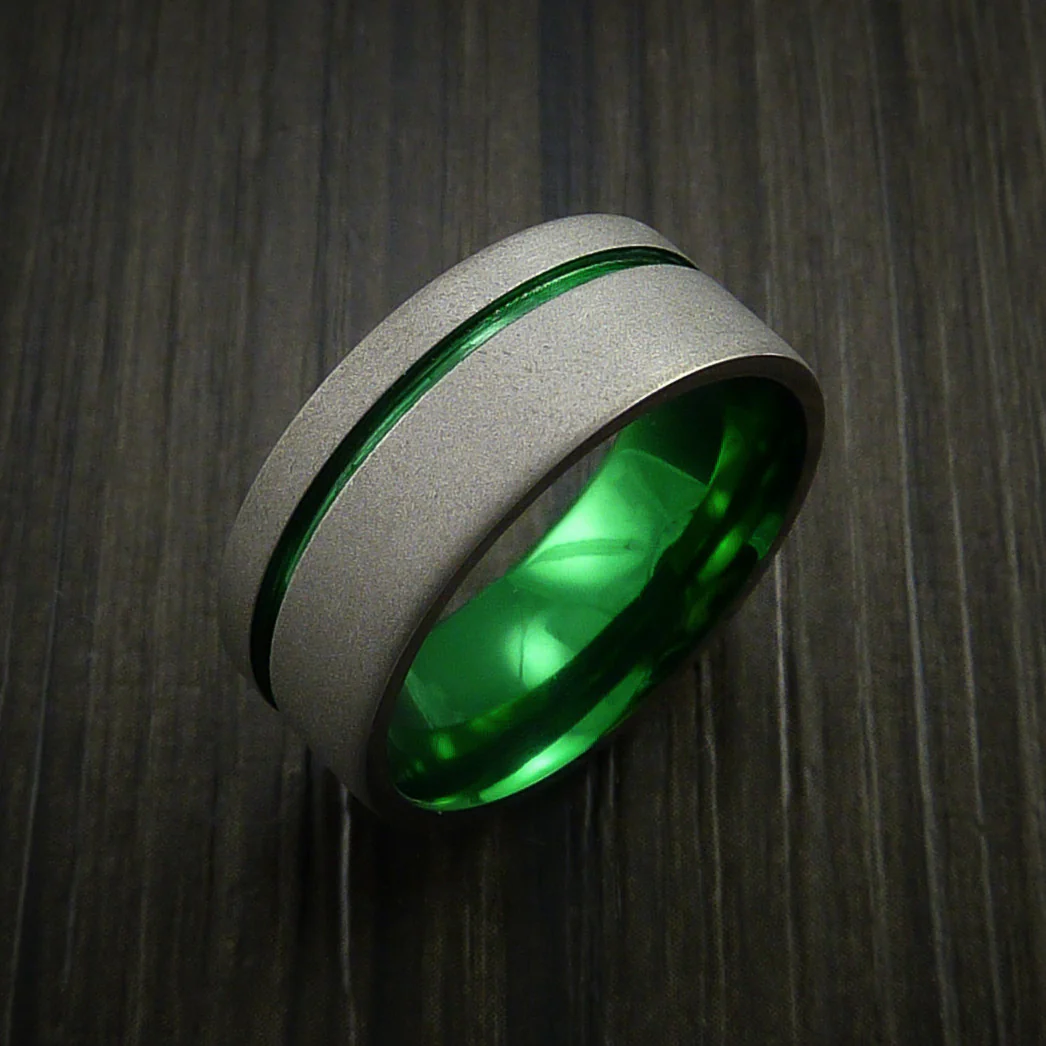 Anodized Titanium Wide Band Fine Jewelry Men's Ring - Image 3