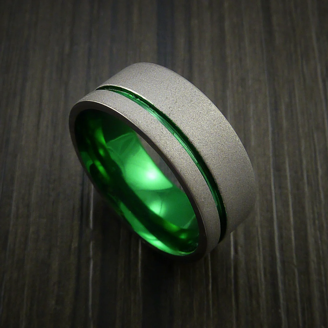 Anodized Titanium Wide Band Fine Jewelry Men's Ring - Image 4